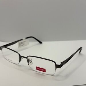 Wrangler W153 Men's Eyeglass Frames Gunmetal & Black NWT half frame demo